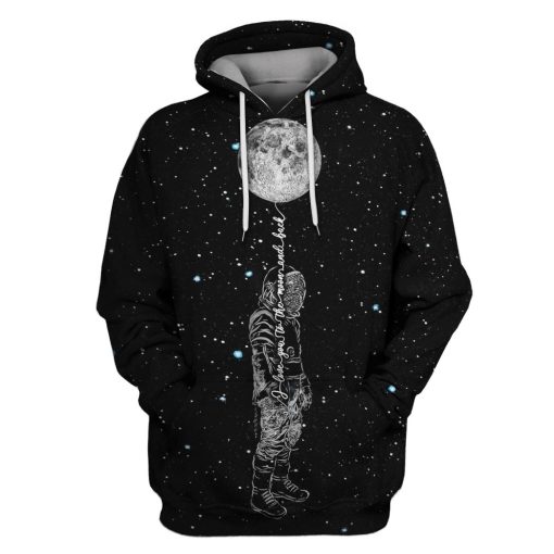 Astronaut Love you to the moon and back Custom T-shirt - Hoodies Apparel HD-GH110393 3D Custom Fleece Hoodies Hoodie S