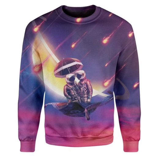 Astronaut Lovers On Magic Carpet Valentine Day Custom T-Shirts Hoodies Apparel GL-TA2012191 3D Custom Fleece Hoodies Long Sleeve S
