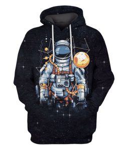 Astronaut Machine Outerspace Custom T-shirt - Hoodies Apparel GH110332 3D Custom Fleece Hoodies Hoodie S 
