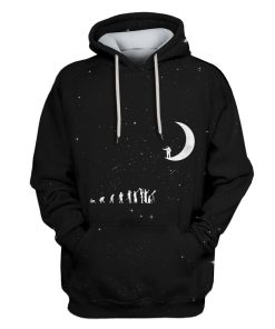 Astronaut On The Moon Custom T-shirt - Hoodies Apparel HD-GH110504 3D Custom Fleece Hoodies Hoodie S 