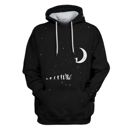 Astronaut On The Moon Custom T-shirt - Hoodies Apparel HD-GH110504 3D Custom Fleece Hoodies Hoodie S