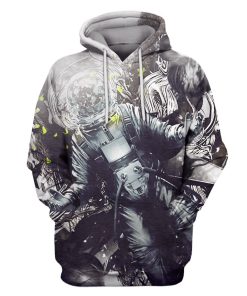 Astronaut OuterSpace Custom T-shirt - Hoodies Apparel GH110289 3D Custom Fleece Hoodies Hoodie S 