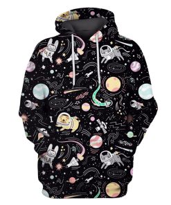 Astronaut Pets OuterSpace Custom T-shirt - Hoodies Apparel GH110311 3D Custom Fleece Hoodies Hoodie S