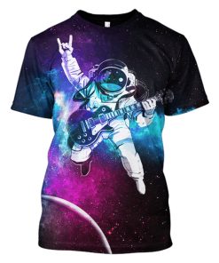 Astronaut plays guitar in the space Custom T-shirt - Hoodies Apparel GH110338 3D Custom Fleece Hoodies T-Shirt S 
