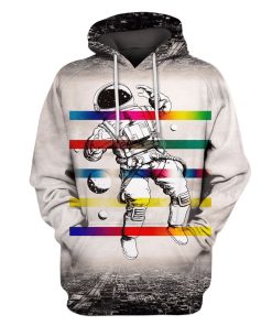 Astronaut Rainbow Weightless OuterSpace Custom T-shirt - Hoodies Apparel GH110313 3D Custom Fleece Hoodies Hoodie S 