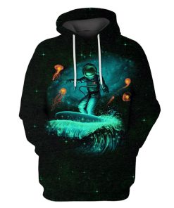 Astronaut surfing in galaxy Custom T-shirt - Hoodies Apparel GH110249 3D Custom Fleece Hoodies Hoodie S