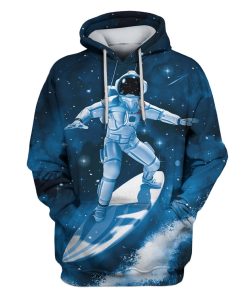Astronaut Surfing Wave Custom T-shirt - Hoodies Apparel HD-GH110533 3D Custom Fleece Hoodies Hoodie S 