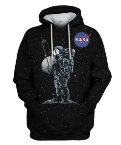 Astronaut Taking Selfie In Outspace Custom T-shirt - Hoodies Apparel HD-GH110494 3D Custom Fleece Hoodies Hoodie S
