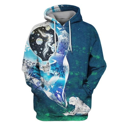 Gearhumans Astronaut Travelling By Hot Air Balloon OuterSpace Custom T-shirt - Hoodies Apparel 1 Astronaut Travelling By Hot Air Balloon OuterSpace Custom T-shirt - Hoodies Apparel GH110358 3D Custom Fleece Hoodies Hoodie S