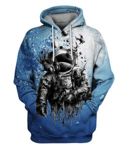 Astronaut Under Water Custom T-shirt - Hoodies Apparel GH110276 3D Custom Fleece Hoodies Hoodie S