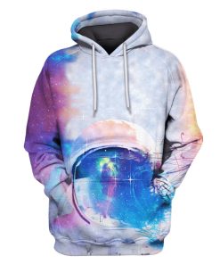 Astronaut Wearing Helmet OuterSpace Custom T-shirt - Hoodies Apparel GH110324 3D Custom Fleece Hoodies Hoodie S