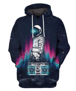 Astronaut with boombox in the space Custom T-shirt - Hoodies Apparel GH110286 3D Custom Fleece Hoodies Hoodie S