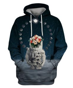 Astronaut with flowers in the space Custom T-shirt - Hoodies Apparel GH110420 3D Custom Fleece Hoodies Hoodie S