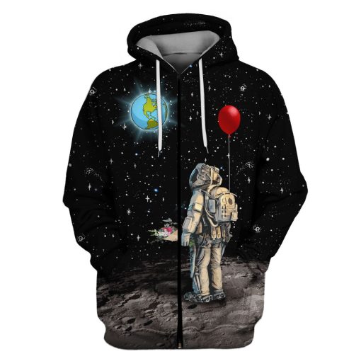 Astronaut with love in the space Custom T-shirt - Hoodies Apparel HD-GH110357 3D Custom Fleece Hoodies Zip Hoodie S