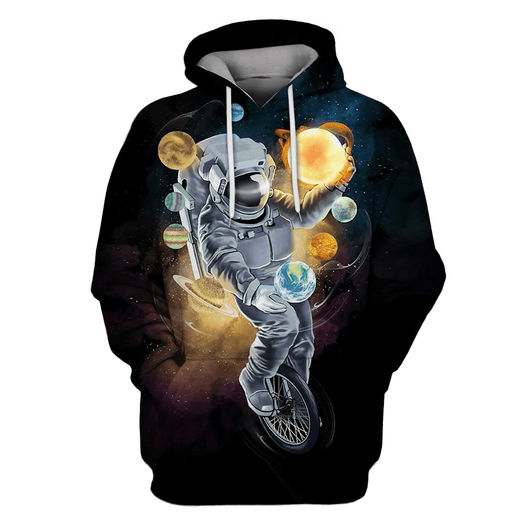 Gearhumans Astronaut with planets in the space Custom T-shirt - Hoodies Apparel 1 Astronaut with planets in the space Custom T-shirt - Hoodies Apparel GH110279 3D Custom Fleece Hoodies Hoodie S