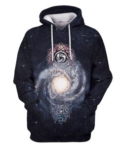 Astronaut with the planet in the galaxy background Custom T-shirt - Hoodies Apparel GH110366 3D Custom Fleece Hoodies Hoodie S