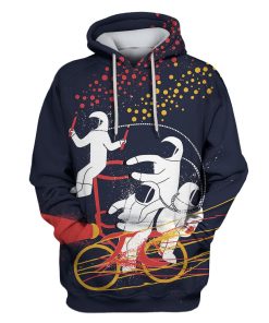 Astronauts are riding Bicycle Custom T-shirt - Hoodies Apparel HD-GH110542 3D Custom Fleece Hoodies Hoodie S 
