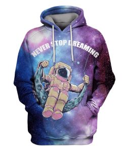 Astronauts never stops dreaming Custom T-shirt - Hoodies Apparel GH110377 3D Custom Fleece Hoodies Hoodie S 