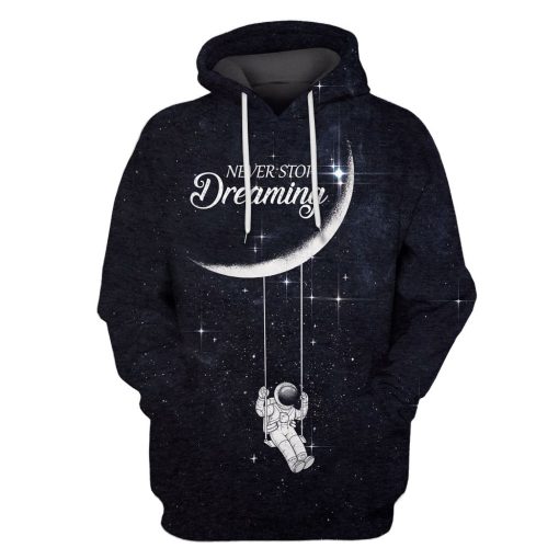 Astronut Dreaming OuterSpace Custom T-shirt - Hoodies Apparel GH110272 3D Custom Fleece Hoodies Hoodie S