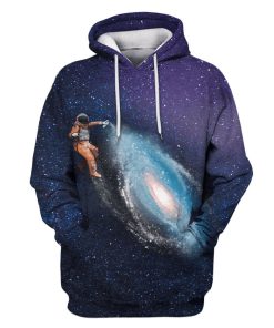 Astronut Painting Galaxy Custom T-shirt - Hoodies Apparel GH110294 3D Custom Fleece Hoodies Hoodie S