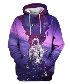 Astronut with universal black hole Custom T-shirt - Hoodies Apparel HD-GH110344 3D Custom Fleece Hoodies Hoodie S 