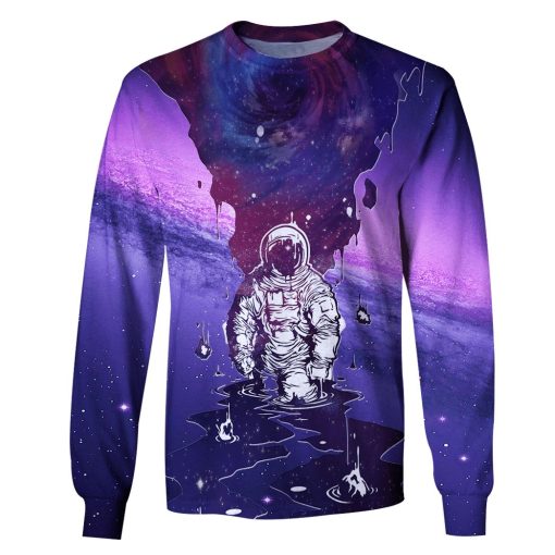 Astronut with universal black hole Custom T-shirt - Hoodies Apparel HD-GH110344 3D Custom Fleece Hoodies Long Sleeve S