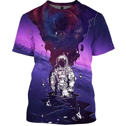Astronut with universal black hole Custom T-shirt - Hoodies Apparel HD-GH110344 3D Custom Fleece Hoodies T-Shirt S