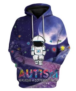 Autism Walking A Different Path Custom T-Shirts Hoodies Apparel AU-DT2412192 3D Custom Fleece Hoodies Hoodie S 
