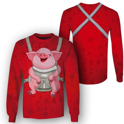 Baby Pig On Christmas Custom T-shirt - Hoodies Apparel HD-PET110213 3D Custom Fleece Hoodies