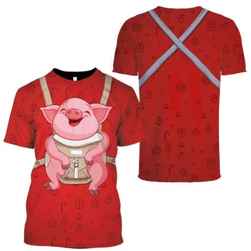 Baby Pig On Christmas Custom T-shirt - Hoodies Apparel HD-PET110213 3D Custom Fleece Hoodies