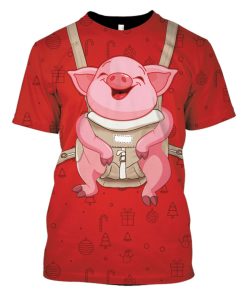 Baby Pig On Christmas Custom T-shirt - Hoodies Apparel HD-PET110213 3D Custom Fleece Hoodies T-Shirt S 
