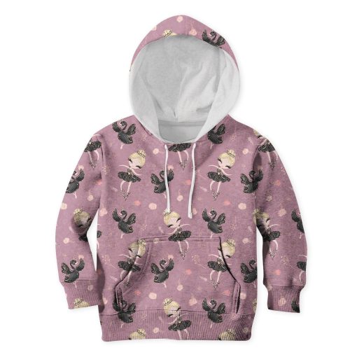 Ballet Dancer And White Swan Custom Hoodies T-shirt Apparel HD-PET110317K kid 3D apparel Kid Hoodie S/6-8