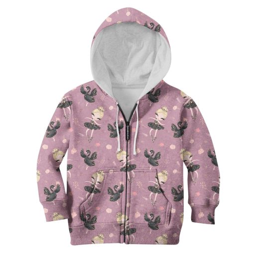 Ballet Dancer And White Swan Custom Hoodies T-shirt Apparel HD-PET110317K kid 3D apparel Kid Zip Hoodie S/6-8