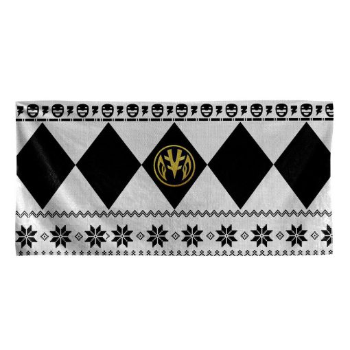 Gearhumans 3D White Power Ranger Hawaii Beach Towel