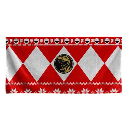 Gearhumans 3D Red Power Ranger Hawaii Beach Towel