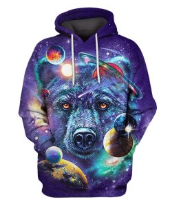 Bear and Universe Custom T-shirt - Hoodies Apparel GH110402 3D Custom Fleece Hoodies Hoodie S 
