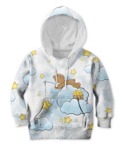 Bear Fishing Stars From The Sky Custom Hoodies T-shirt Apparel HD-PET110371K kid 3D apparel Kid Hoodie S/6-8 