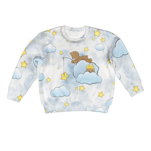 Bear Fishing Stars From The Sky Custom Hoodies T-shirt Apparel HD-PET110371K kid 3D apparel Kid Sweatshirt S/6-8