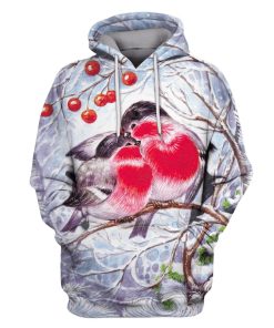 Beautiful Birds In Love Custom T-shirt - Hoodies Apparel HD-PET110386 3D Custom Fleece Hoodies Hoodie S 