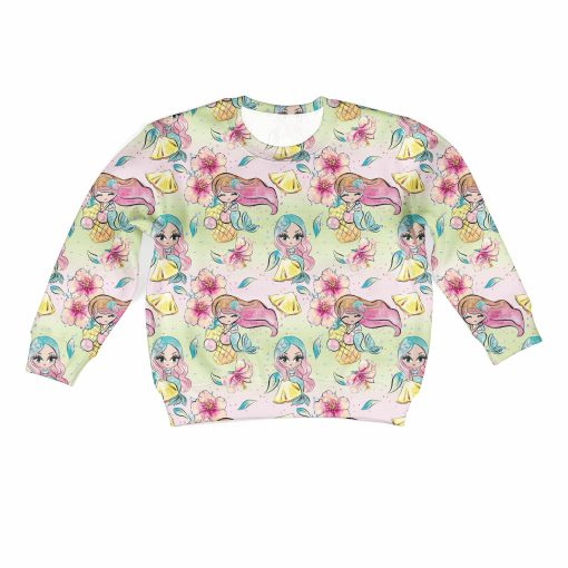 Gearhumans Beautiful Mermaid Princess Custom Hoodies T-shirt Apparel 2 Beautiful Mermaid Princess Custom Hoodies T-shirt Apparel HD-PET110353K kid 3D apparel Kid Sweatshirt S/6-8
