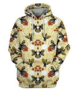 Bee with flowers Custom T-shirt - Hoodies Apparel HD-PET110219 3D Custom Fleece Hoodies Hoodie S 