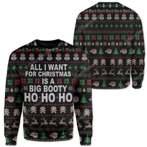 Big Booty Hoe Ho Ho Ho Custom Sweater Apparel HD-QM28111918 Ugly Christmas Sweater