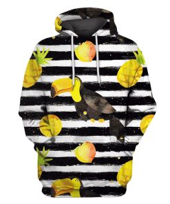 Bird with lemons and pineapple Custom T-shirt - Hoodies Apparel HD-PET110223 3D Custom Fleece Hoodies Hoodie S 