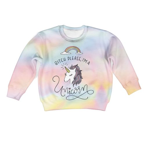 Bitch Please, I'm A Unicorn Custom Hoodies T-shirt Apparel HD-UNI110109K kid 3D apparel Kid Sweatshirt S/6-8