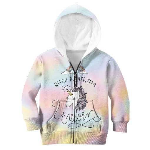 Bitch Please, I'm A Unicorn Custom Hoodies T-shirt Apparel HD-UNI110109K kid 3D apparel Kid Zip Hoodie S/6-8