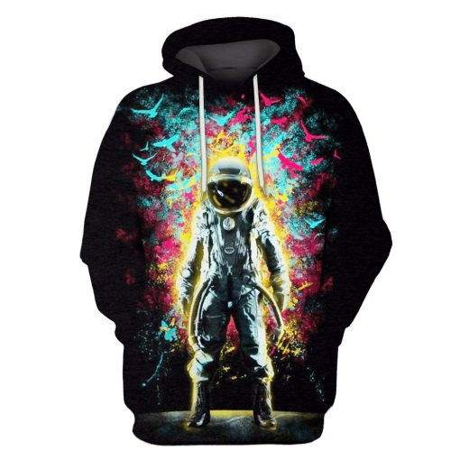 Black Astronaut in the space Custom T-shirt - Hoodies Apparel HD-GH110341 3D Custom Fleece Hoodies Hoodie S