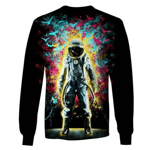 Black Astronaut in the space Custom T-shirt - Hoodies Apparel HD-GH110341 3D Custom Fleece Hoodies Long Sleeve S