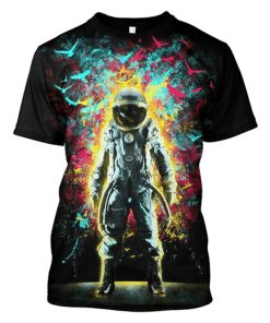 Black Astronaut in the space Custom T-shirt - Hoodies Apparel HD-GH110341 3D Custom Fleece Hoodies T-Shirt S 
