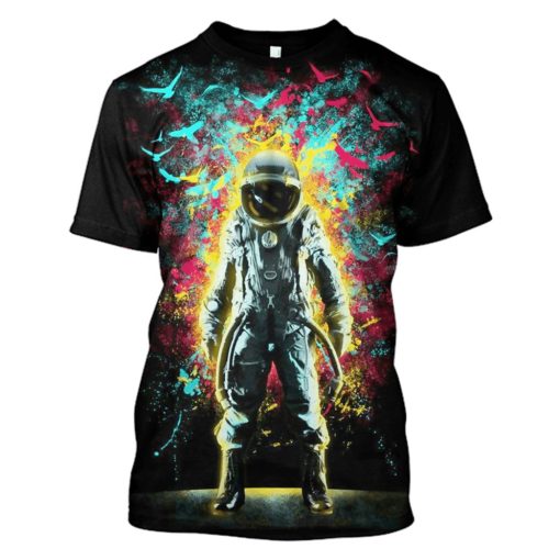 Black Astronaut in the space Custom T-shirt - Hoodies Apparel HD-GH110341 3D Custom Fleece Hoodies T-Shirt S