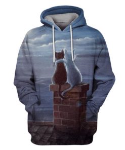 black Cat And white cat Hoodies- T-Shirts Apparel PET110193 3D Custom Fleece Hoodies Hoodie S 